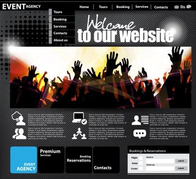 Music Website Template Stock Illustration