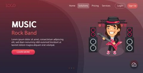 Music Website Template Stock Illustration