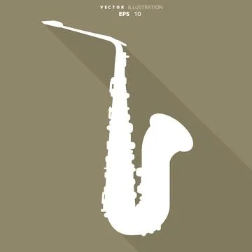 Music wind instruments icon. saxophone イラスト素材