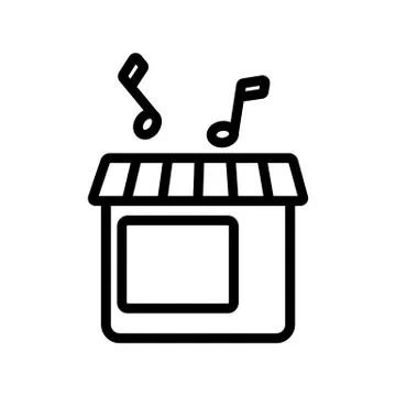 Music from window icon vector outline illustration Illustrazione stock