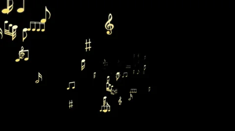 Musical background with notes - seamless loop, alpha channel Stock Footage 38551976