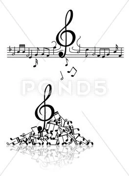 Musical background with spoiled notes Stock Illustration