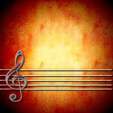 Musical background with treble clef and  staff , blank Stock Illustration