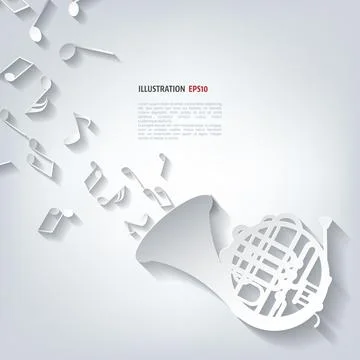 Musical background vector illustration with notes. Stock Illustration