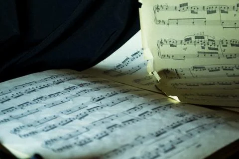 Musical book on the table Stock Photos