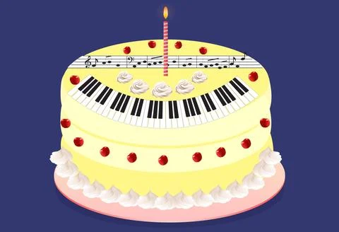 Musical cake, Illustrazione stock