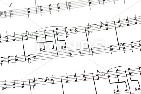 Musical concept - Music sheet with various notes Stock Photos