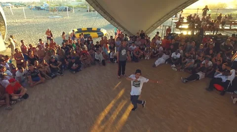 Musical Dance Festival in the Rays of the Setting Sun Stock Footage 66301771