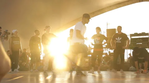 Musical Dance Festival in the Rays of the Setting Sun Video stock 66301985