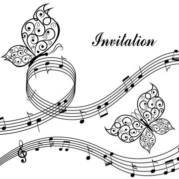 Musical design elements Stock Illustration