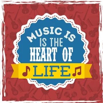 Musical design over red background vector illustration イラスト素材