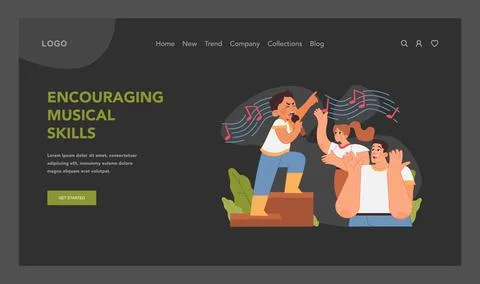 Musical development concept. Flat vector illustration. Illustrazione stock