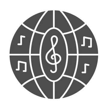 Musical disco ball solid icon, Music festival concept, Night clubs disco sphere Stock Illustration