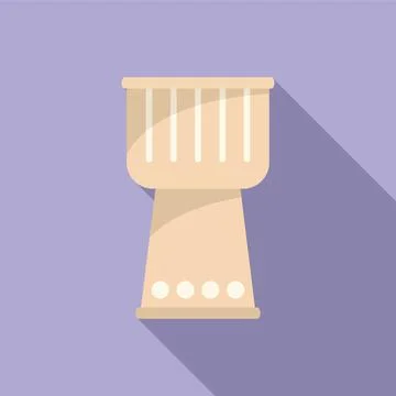 Musical drum icon flat vector. Kit instrument Illustrazione stock