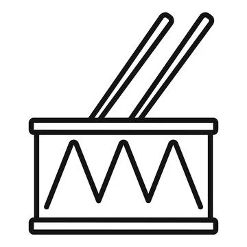 Musical drum icon outline vector. Kit instrument Stock Illustration