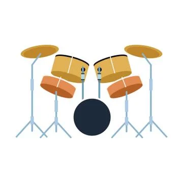 Musical drums set icon , flat design Illustrazione stock