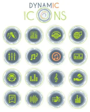 Musical dynamic icons Stock Illustration