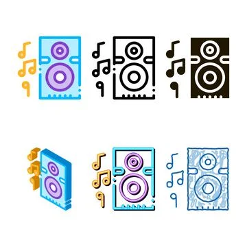 Musical dynamic pack device for listening songs vector Stock Illustration