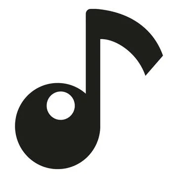 Musical eighth note symbol representing sound concept Stock Illustration