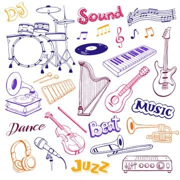 Musical Elements Set Stock Illustration