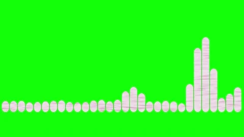 Musical equalizer, bars on a green background, with animation of clouds insi Stock Footage 159016179