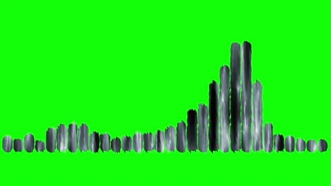 Musical equalizer, bars on a green background, with animation of gray smoke Stock Footage 159016187