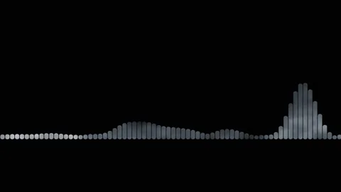 Musical equalizer, on a black background, columns, with animation of gray sl Video stock 159016203