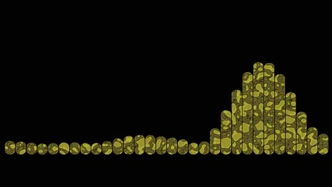 Musical equalizer, on a black background, columns, with camouflage animation Stock Footage 159016236