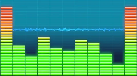 Musical equalizer with oscilloscope loop Stock Footage 41141660