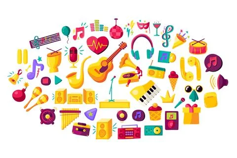 Musical Equipment Instruments Collection Stock Illustration