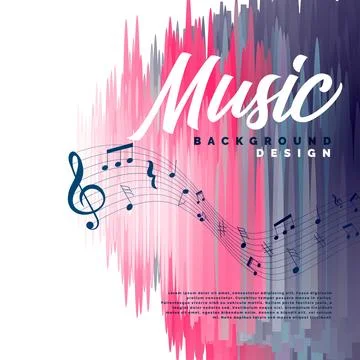 Musical event background with music notes and abstract lines Stock Illustration