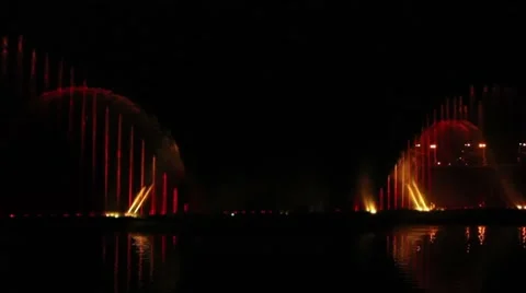 Musical Fountain Stock Footage 8745376