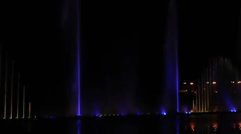 Musical Fountain Stock Footage 8746045