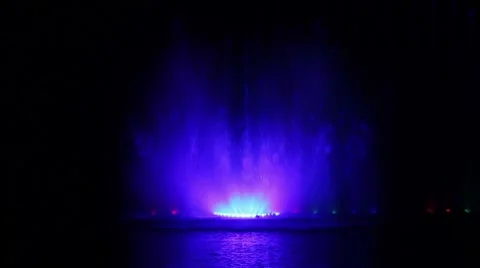 Musical Fountain Stock Footage 8750357