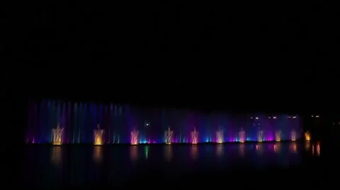 Musical Fountain Stock Footage 8753353