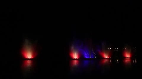 Musical Fountain Stock Footage 8753374