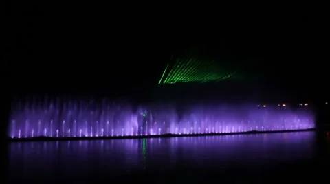 Musical Fountain Stock Footage 8754938