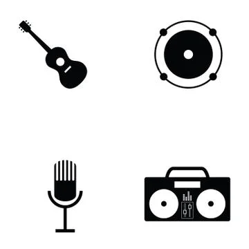 Musical icon set Stock Illustration