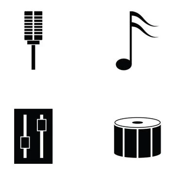 Musical icon set Stock Illustration