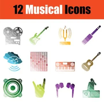 Musical icon set Stock Illustration