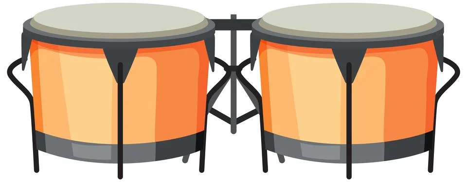 Musical instrument with bongos Stock Illustration