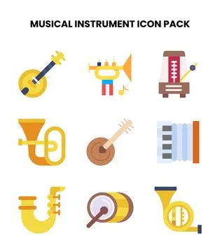 Musical Instrument Flat Icons Pack Иллюстрация