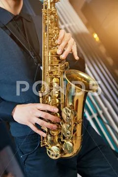 Musical Instrument Sax Close-Up
