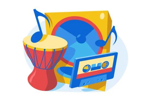 Musical instruments and device Stock Illustration