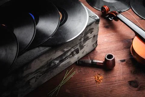 Musical instruments and old objects Stock Photos