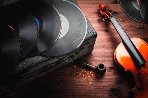 Musical instruments and old objects Stock Photos