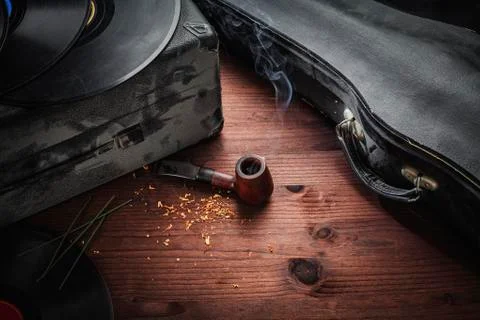 Musical instruments and old objects Foto stock