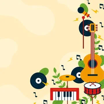 Musical Instruments Arrangement Иллюстрация
