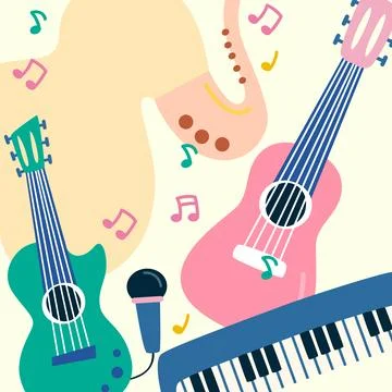 Musical Instruments Arrangement Illustration