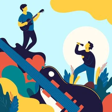 Musical Instruments Arrangement 库存插图